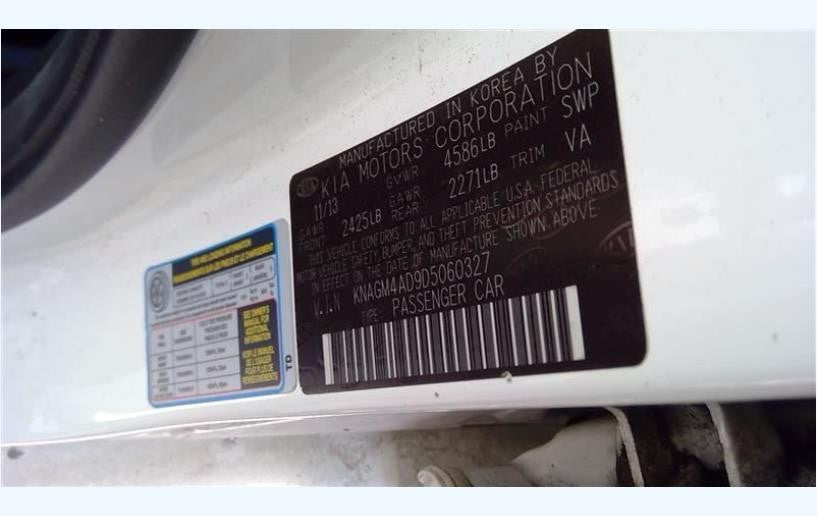 Left Driver Side Front Electric Door Assembly Fits 2011-2013 Kia Optima 2.4L