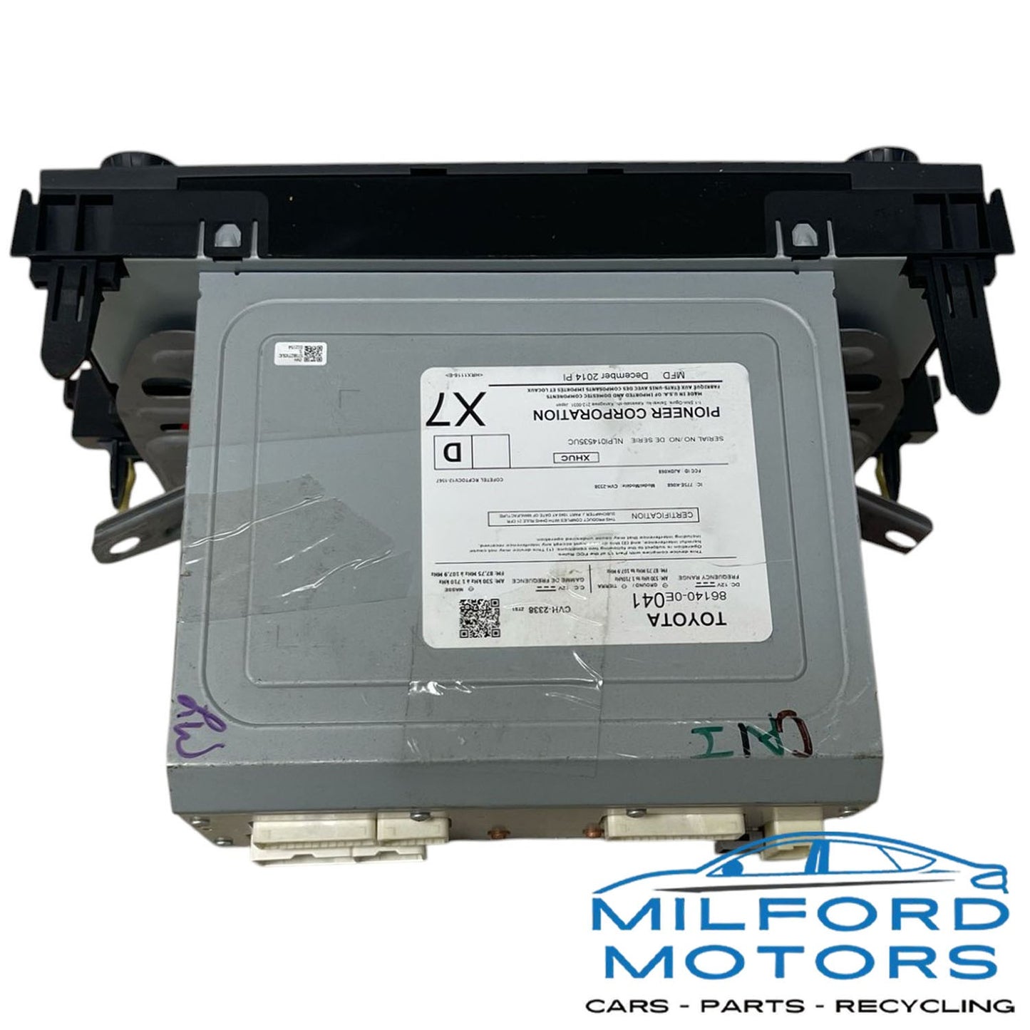 OEM | Radio Audio with Face Panel and Receiver Fits 2014 - 2015 Highlander 3.5L