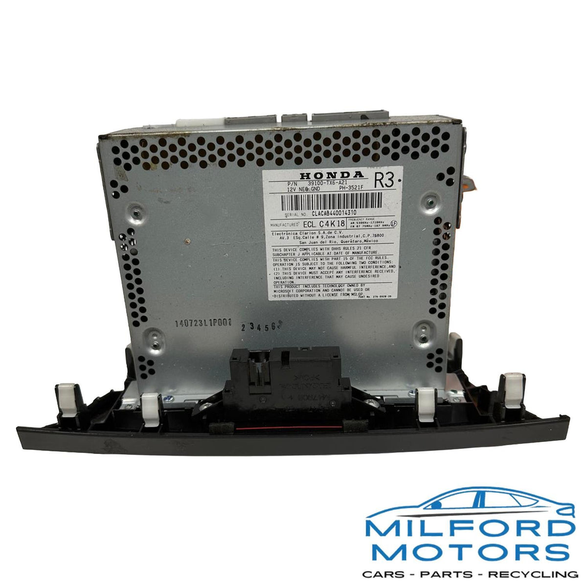Radio Receiver Single Disc CD Player Fits 14-15 Acura ILX Base 2.0L 39100-TX6A21