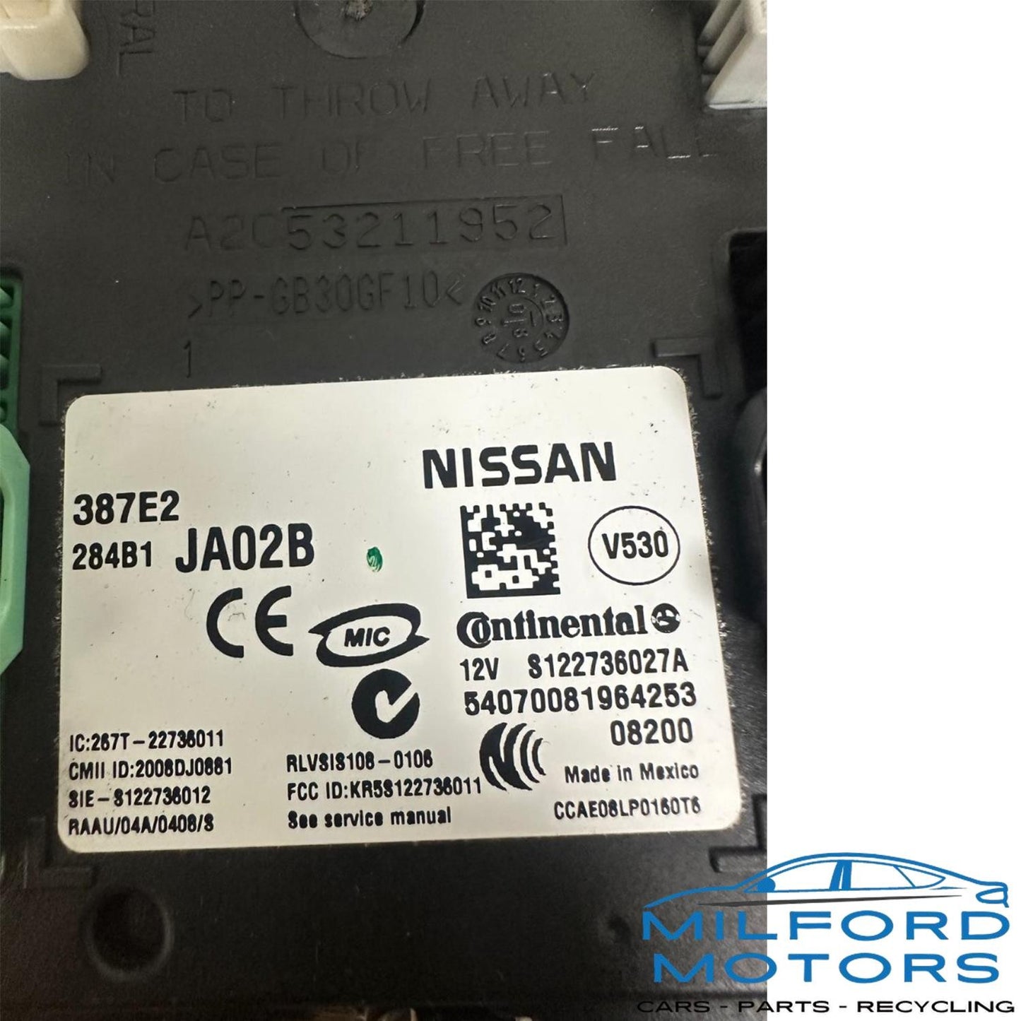 Chassis Body Control Module Fits 2009 Nissan Maxima 3.5L ID:284B1 JA02B