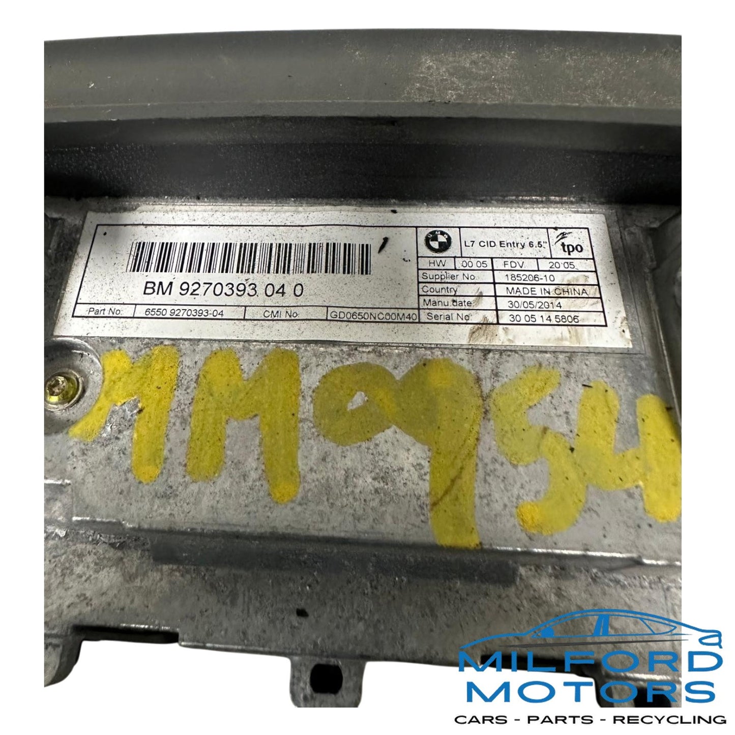 Used Front Info-GPS Display Screen - 2012-2017 3 Series 320i xDrive Sedan 2.0L