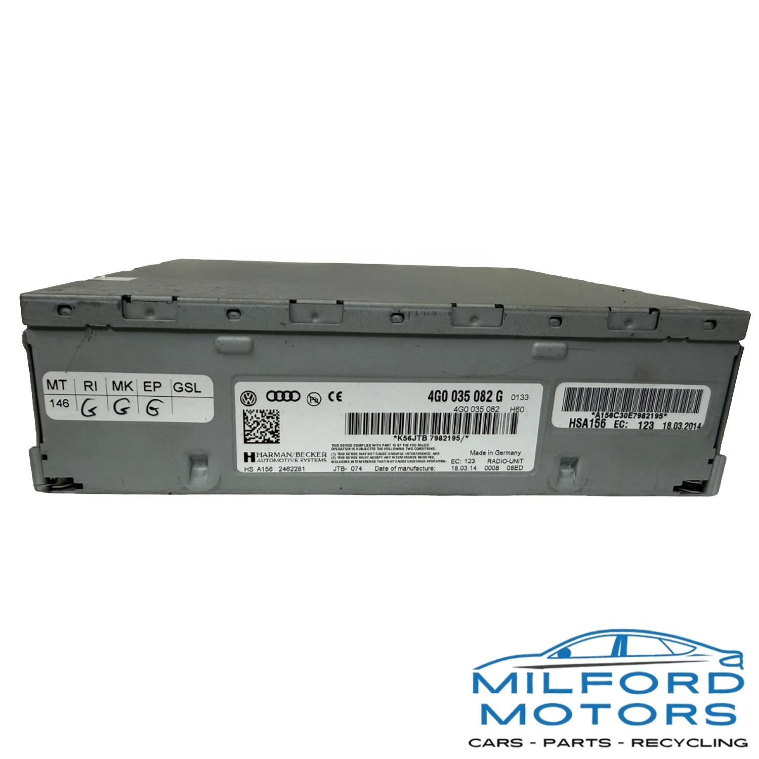 Audio Equipment Radio Receiver Trunk Mounted Fits 2014 Audi A4 2.0L 4G0035082G