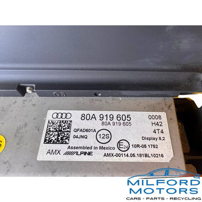 OEM Info-GPS-TV 8.25" Display Screen Opt I8H Fits 2018-2020 Audi Q5 SQ5 2.0L