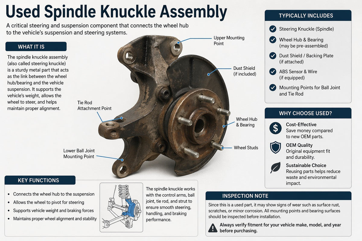 Front Passenger Steering Spindle Knuckle Fits 16-2022 Acura MDX Honda Pilot 3.5L