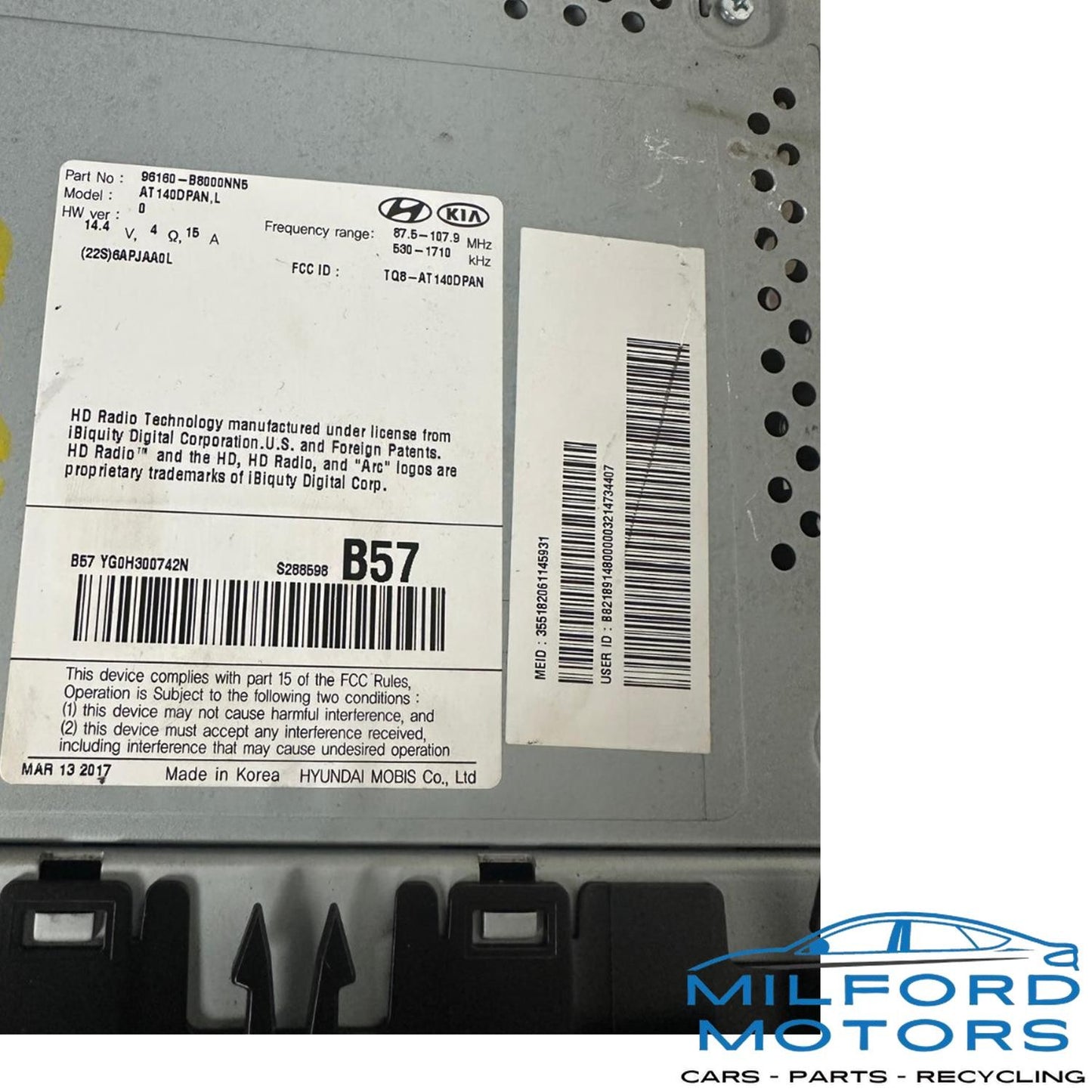 Audio Equipment Radio Receiver w/o Navigation Fits 17-2019 Hyundai Santa Fe 3.3L