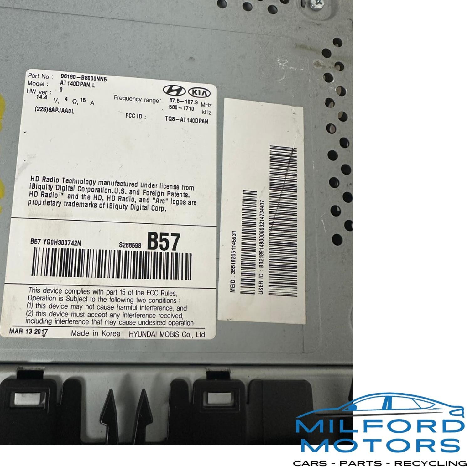 Audio Equipment Radio Receiver w/o Navigation Fits 17-2019 Hyundai Santa Fe 3.3L