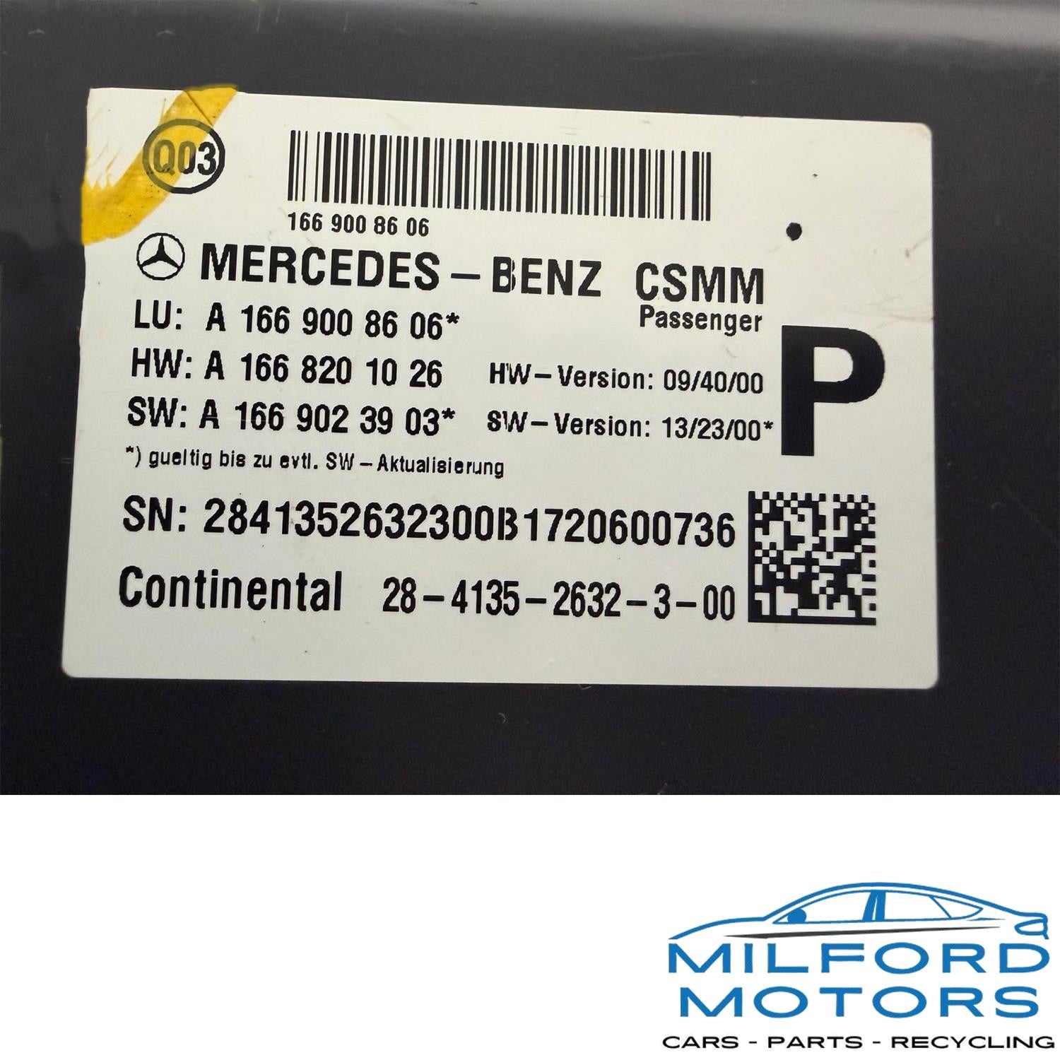 Chassis Right Seat Control Module Fits 2017 Mercedes-Benz GLS450 V6 A1669008606