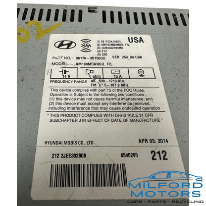 Used Audio Equipment Radio Receiver 2014-2015 Hyundai Elantra Limited / SE 1.8L