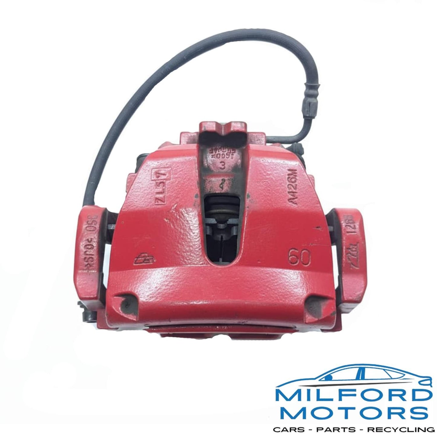 Passenger Caliper Front w/ Painted in Red Fits 2017 Jaguar F-PACE S 3.0L