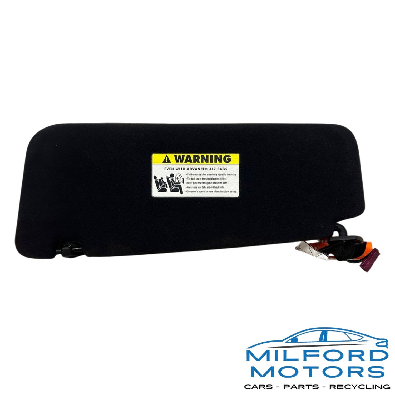 One OEM Passenger Side Black Cloth Sun Visor - 2010-2016 5 Series Sedan