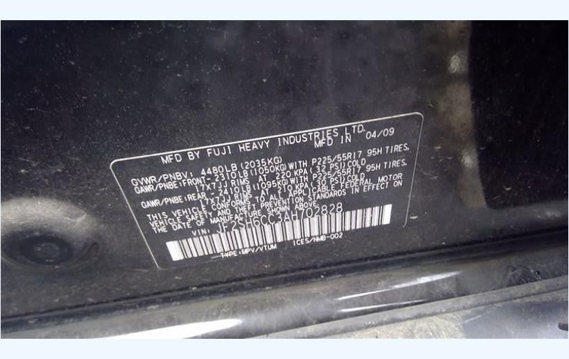 Passenger Side Front Electric Door Assembly Fits 2009-2010 Subaru Forester 2.5L