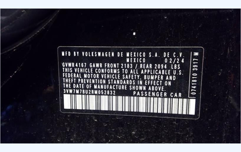OEM Left Driver Side Front Door Assembly Fits 2019-2024 Volkswagen Jetta 1.5L