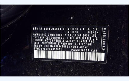 OEM Left Driver Side Front Door Assembly Fits 2019-2024 Volkswagen Jetta 1.5L