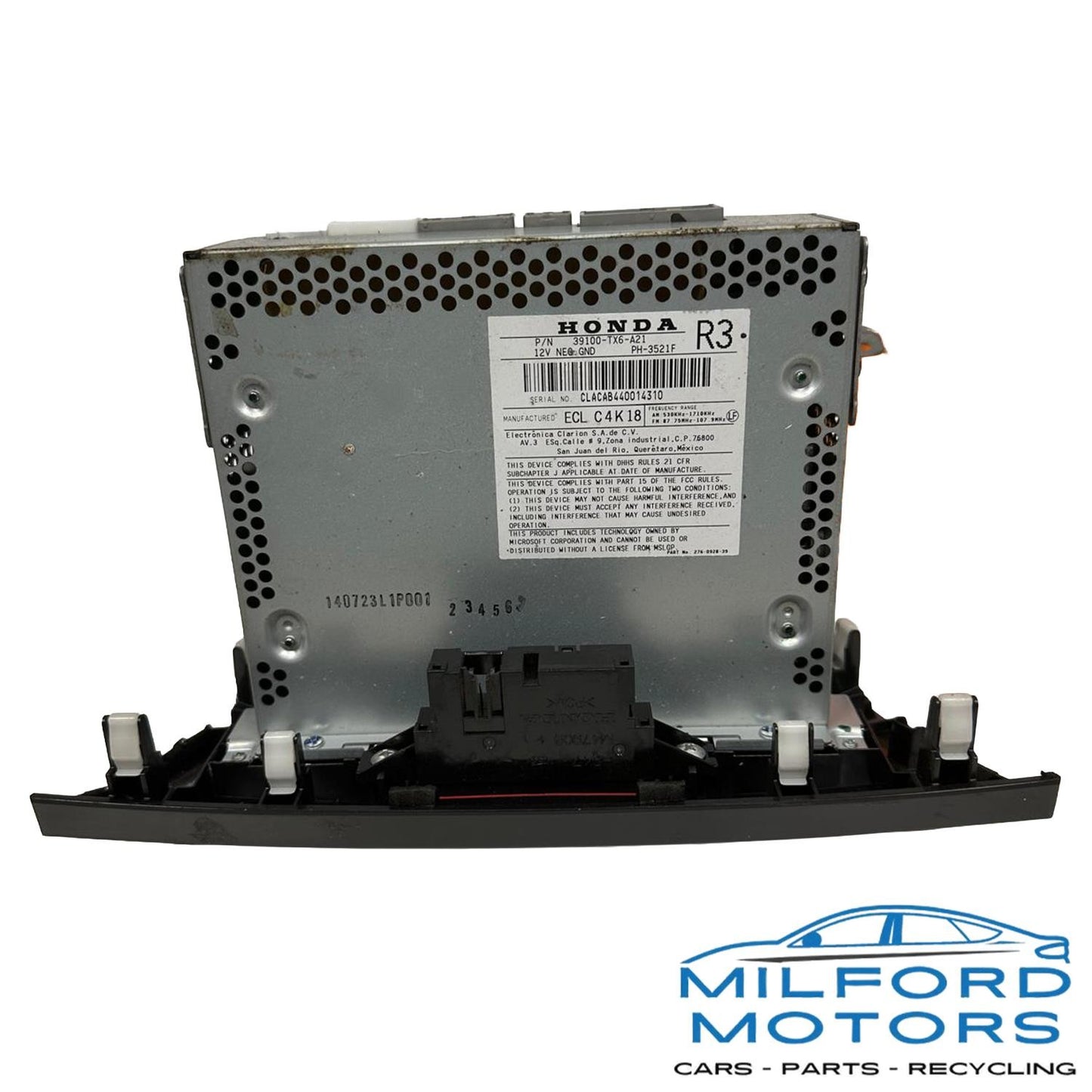 Radio Receiver Single Disc CD Player Fits 14-15 Acura ILX Base 2.0L 39100-TX6A21