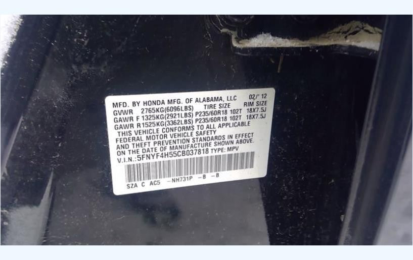 Left Driver Side Front Electric Door Assembly Fits 2009-2015 Honda Pilot 3.5L