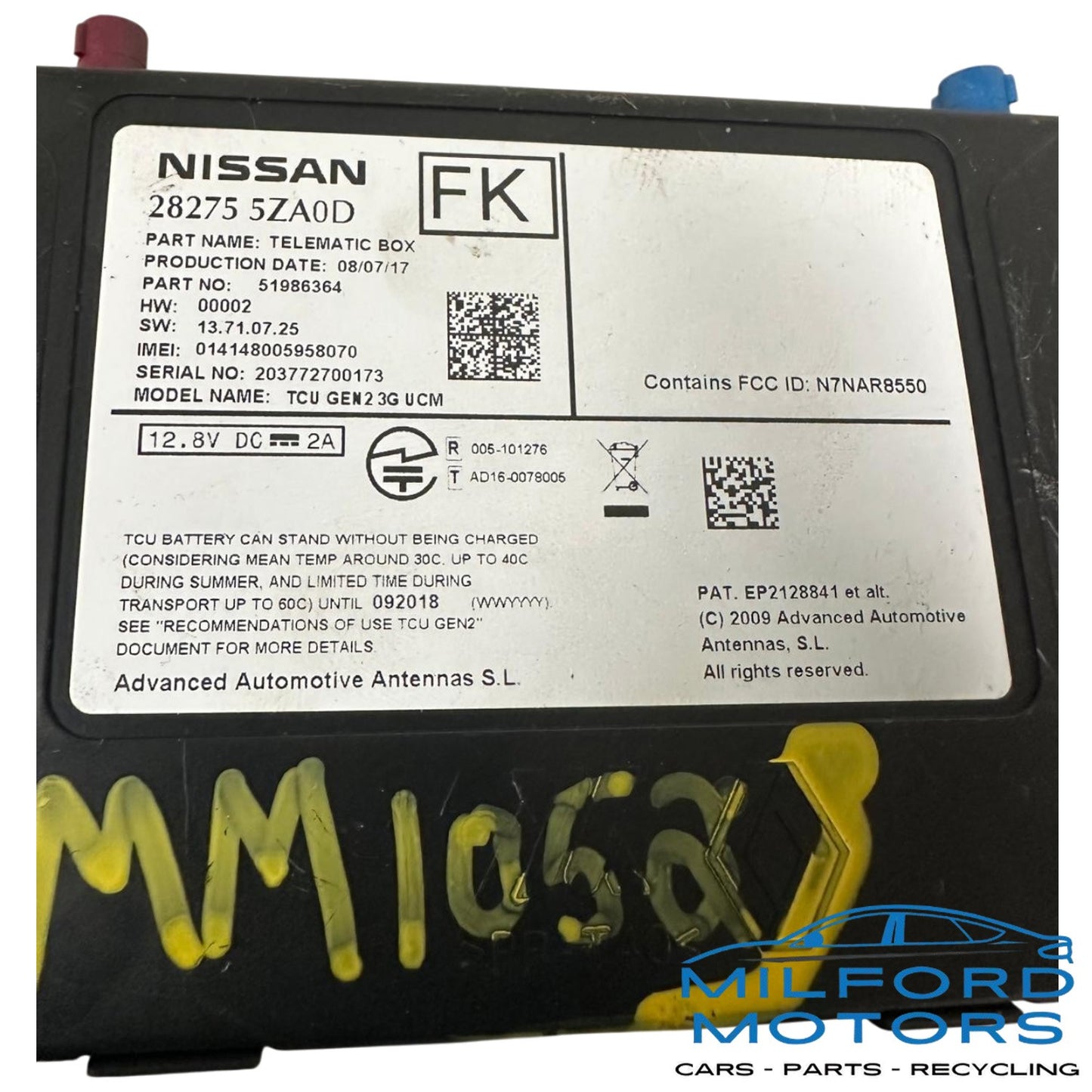 Chassis ECM Communication Telematics Fits 2016-2018 Infiniti Q50 Q70 3.0L