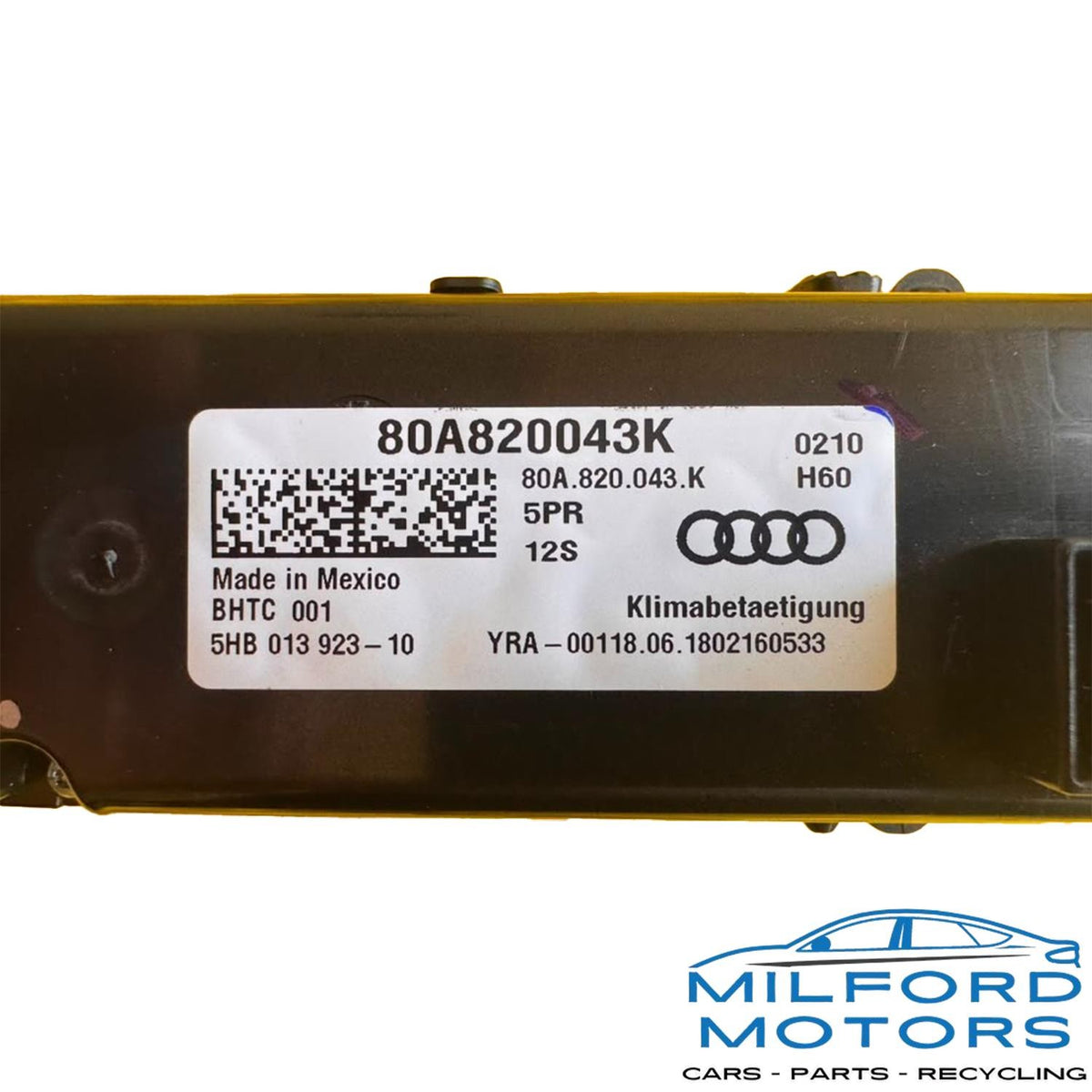Temperature Control Front w/ Heated Seat Fits 2017-2020 Audi A4 A5 Q5 S4 S5 SQ5