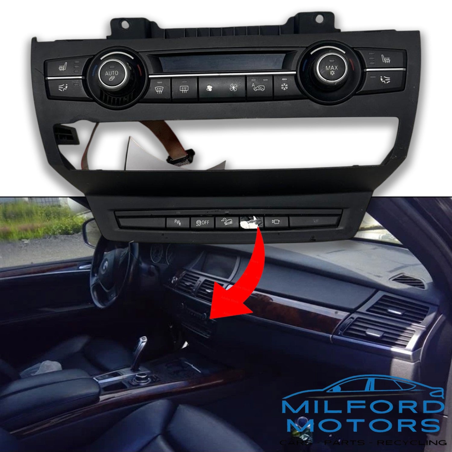 Black Front Automatic Temperature Control Fits 2007-2014 BMW X5 / X5M / X6 / X6M