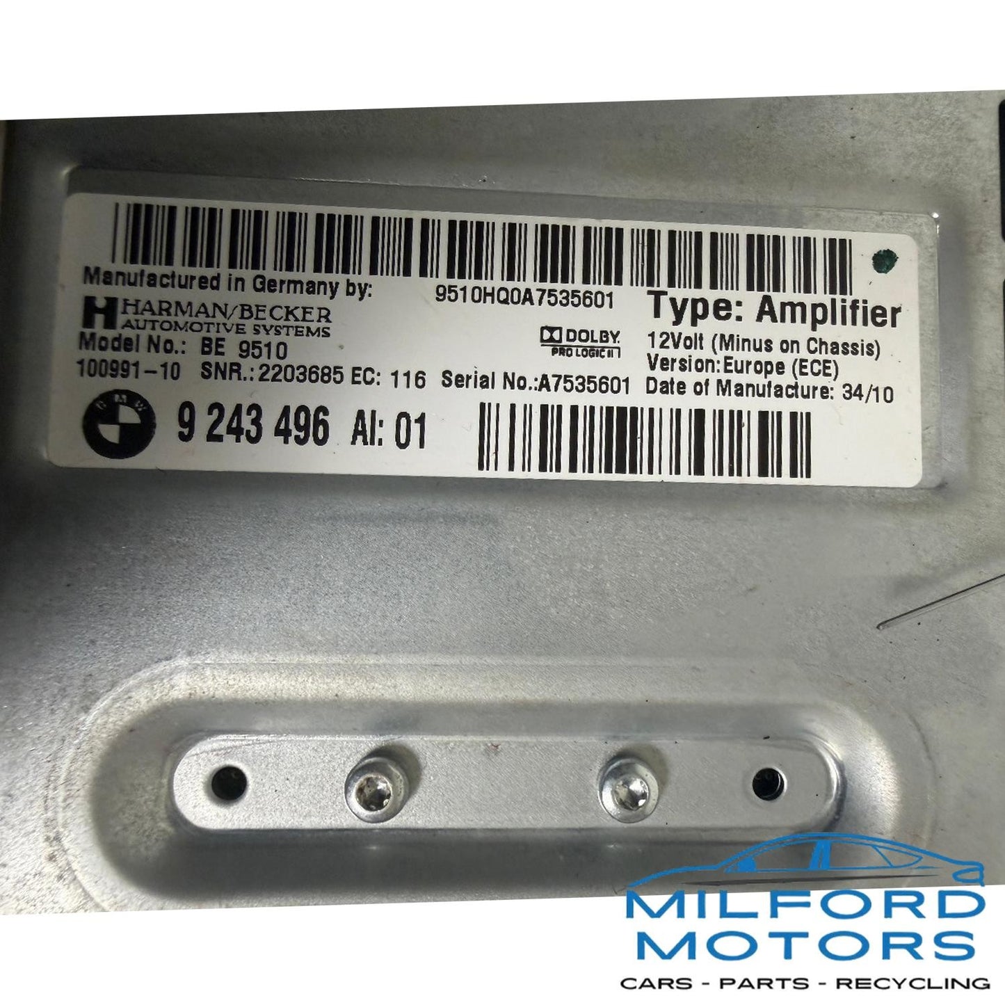 Audio Equipment Radio Amplifier Fits 2011 BMW 550i 4.4L