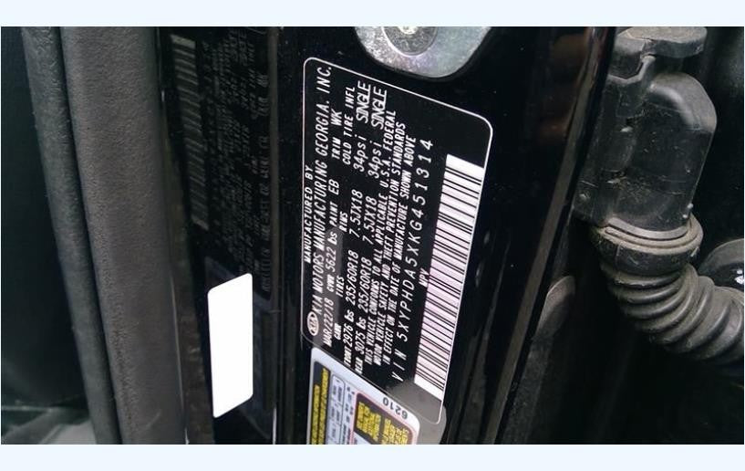 Passenger Front Door Electric Black Textured Fits 2016-2020 KIA Sorento 3.3L