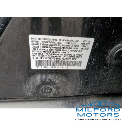 OEM Rear Temperature Control - 2016-2018 Honda Pilot EX-L 3.5L