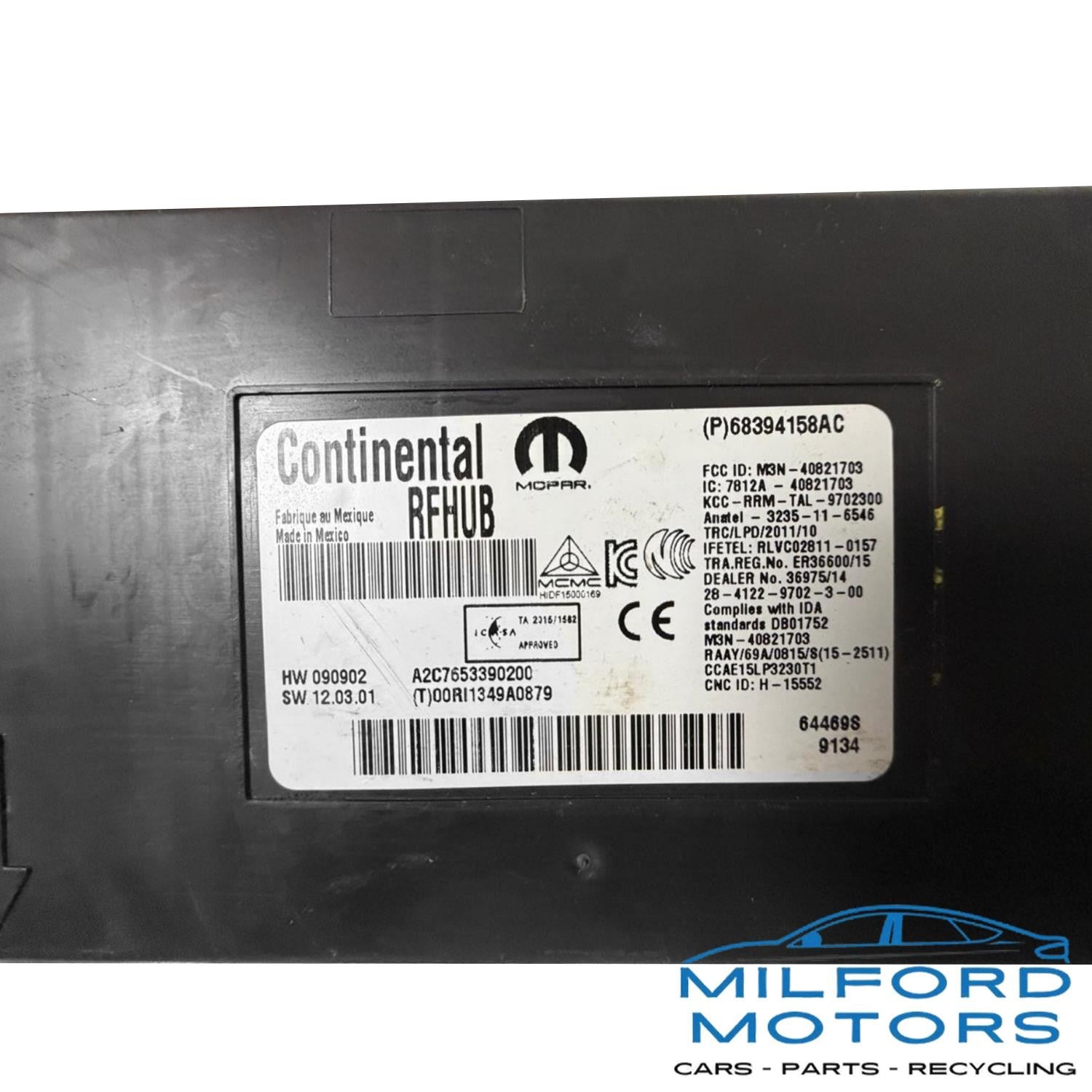 Chassis Theft-locking w/ Remote Start Fits 2019 Charger Sedan 3.6L 68394158AC