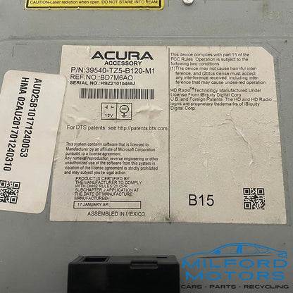 Audio Radio Receiver Display Screen Fits 2017 Acura MDX 3.5L 39540-TZ5B120-M1