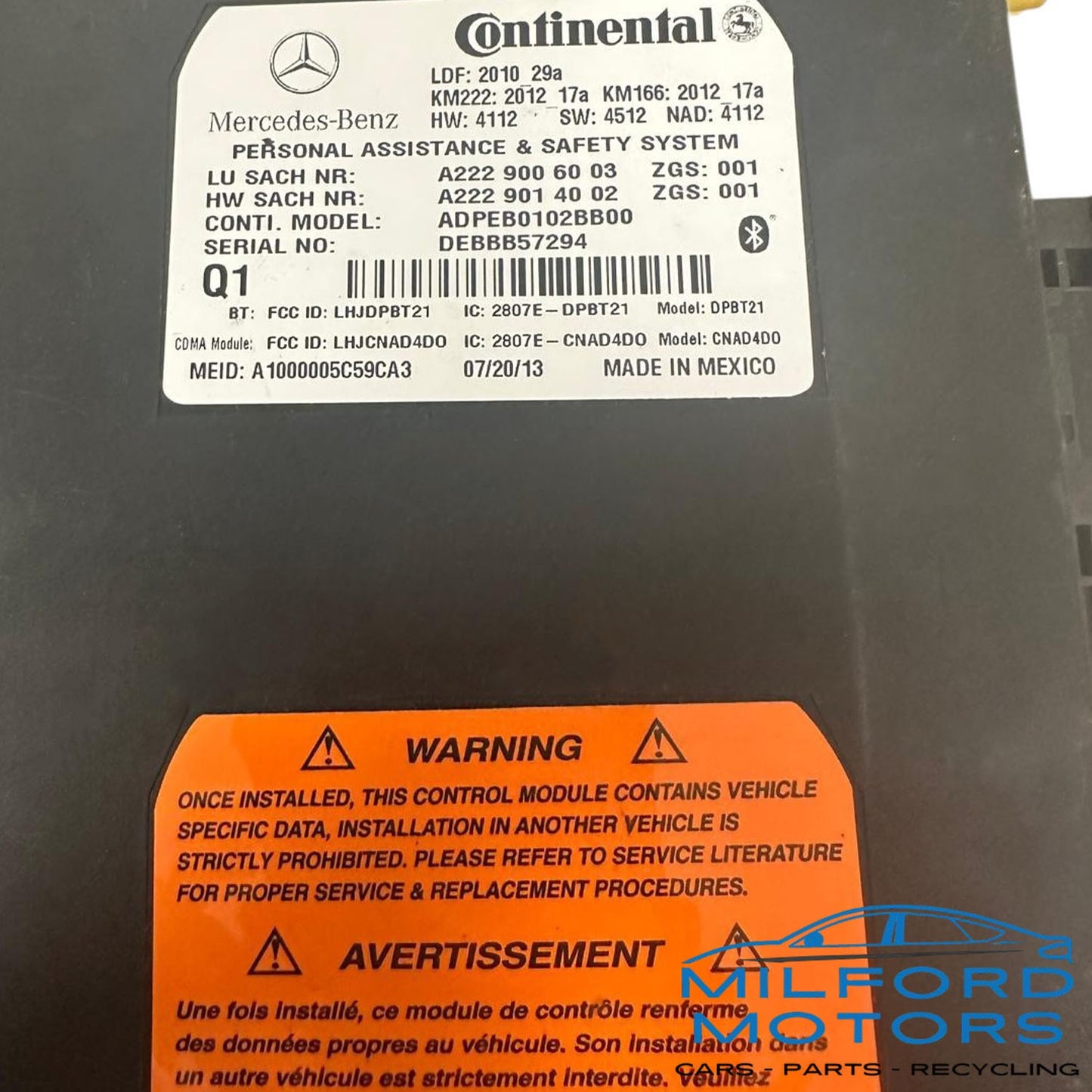 Chassis ECM Communication Fits 2014-2016 Mercedes-Benz E350 E3550 GL350 GL450