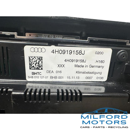 Black Rear Temperature Control Fits 2011-2014 Audi A8 S8 Sedan 4.0L