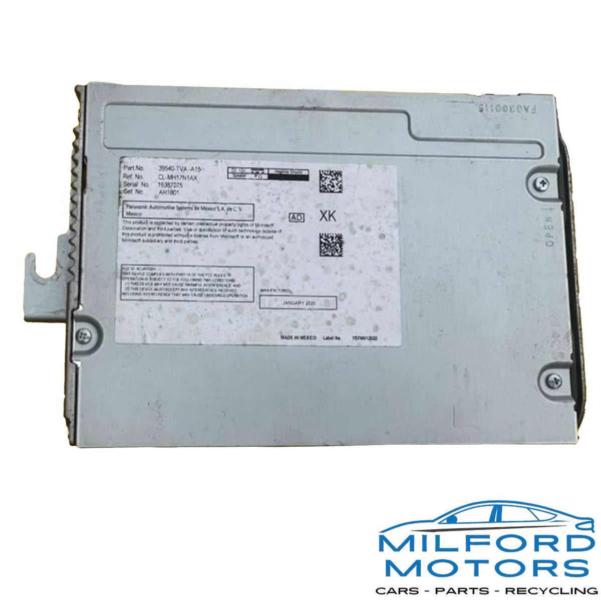 Radio Audio Receiver US Built Fits 2018-2020 Honda Accord Sport 1.5L 39540TVA15