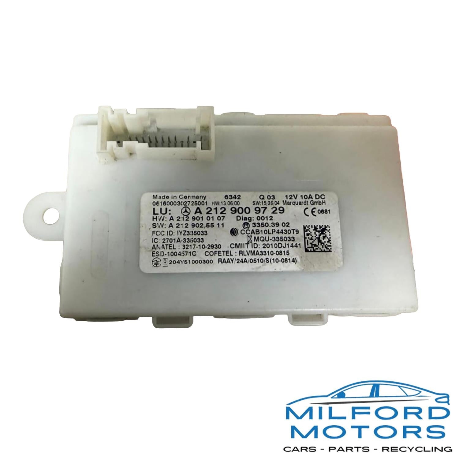 Keyless Entry Control Module Fits 2017 Mercedes-Benz GLE350 3.5L A2129009729