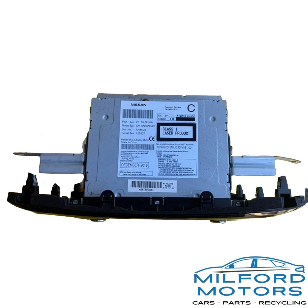 Radio Audio Receiver AM-FM-CD Single Disc Fits 2017 Nissan Rogue 2.5L 281856FL0A