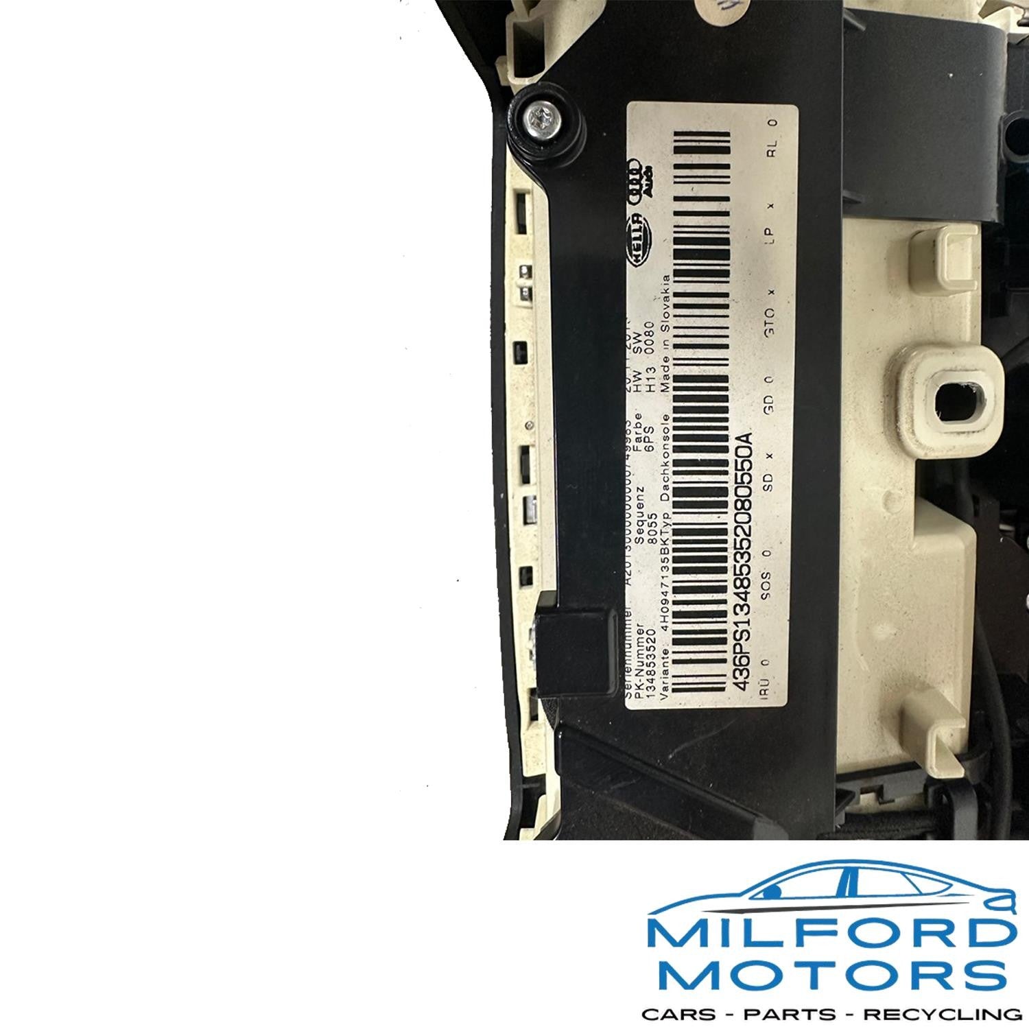Front Roof Overhead Console Fits 2014 Audi S8 Sedan 4.0L ID: 4H0947135BK