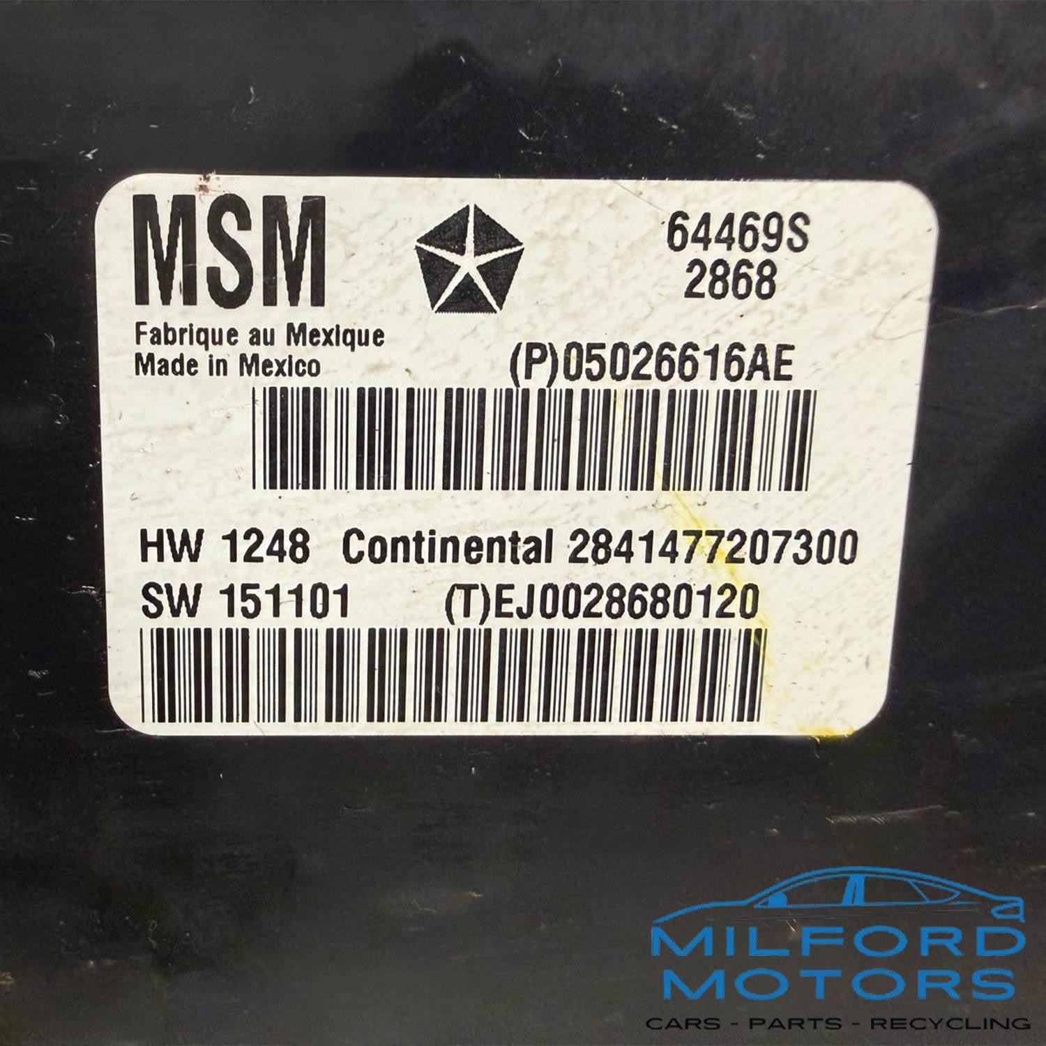 Driver Seat Control Module Fits 2019 Jeep Grand Cherokee 3.6L P0502661AE