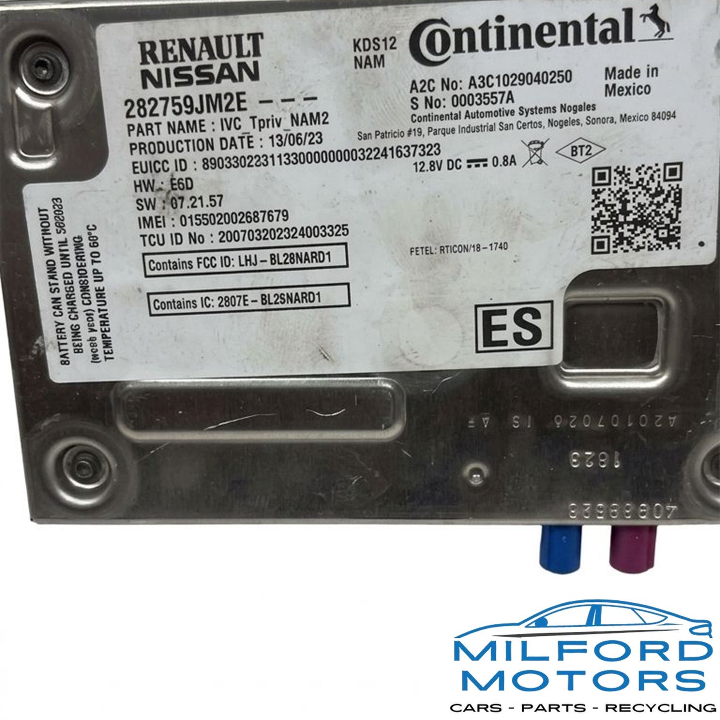 Communication Control Module ID:282759JM2E Fits 2021-2024 Nissan Rogue SV 1.5L