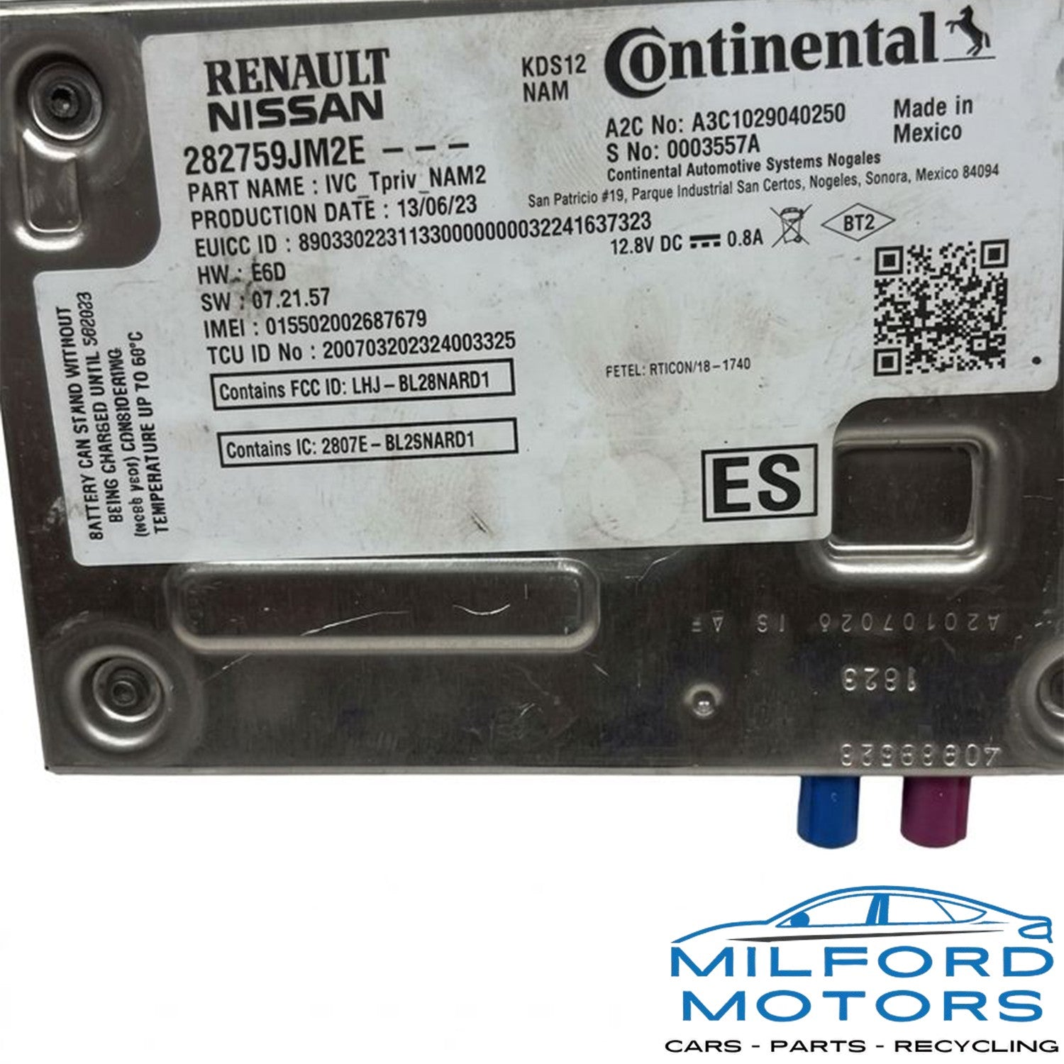 Communication Control Module ID:282759JM2E Fits 2021-2024 Nissan Rogue SV 1.5L