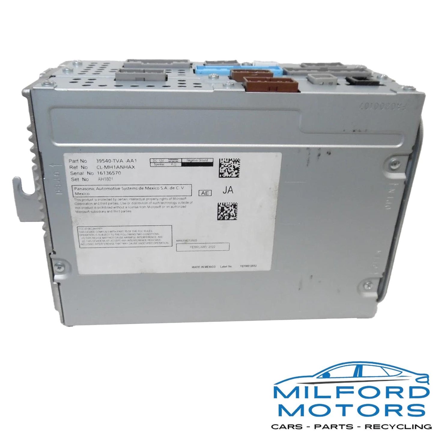 Radio Media Receiver - 2022 Honda Accord Sport 1.5L 39540TVAAA1