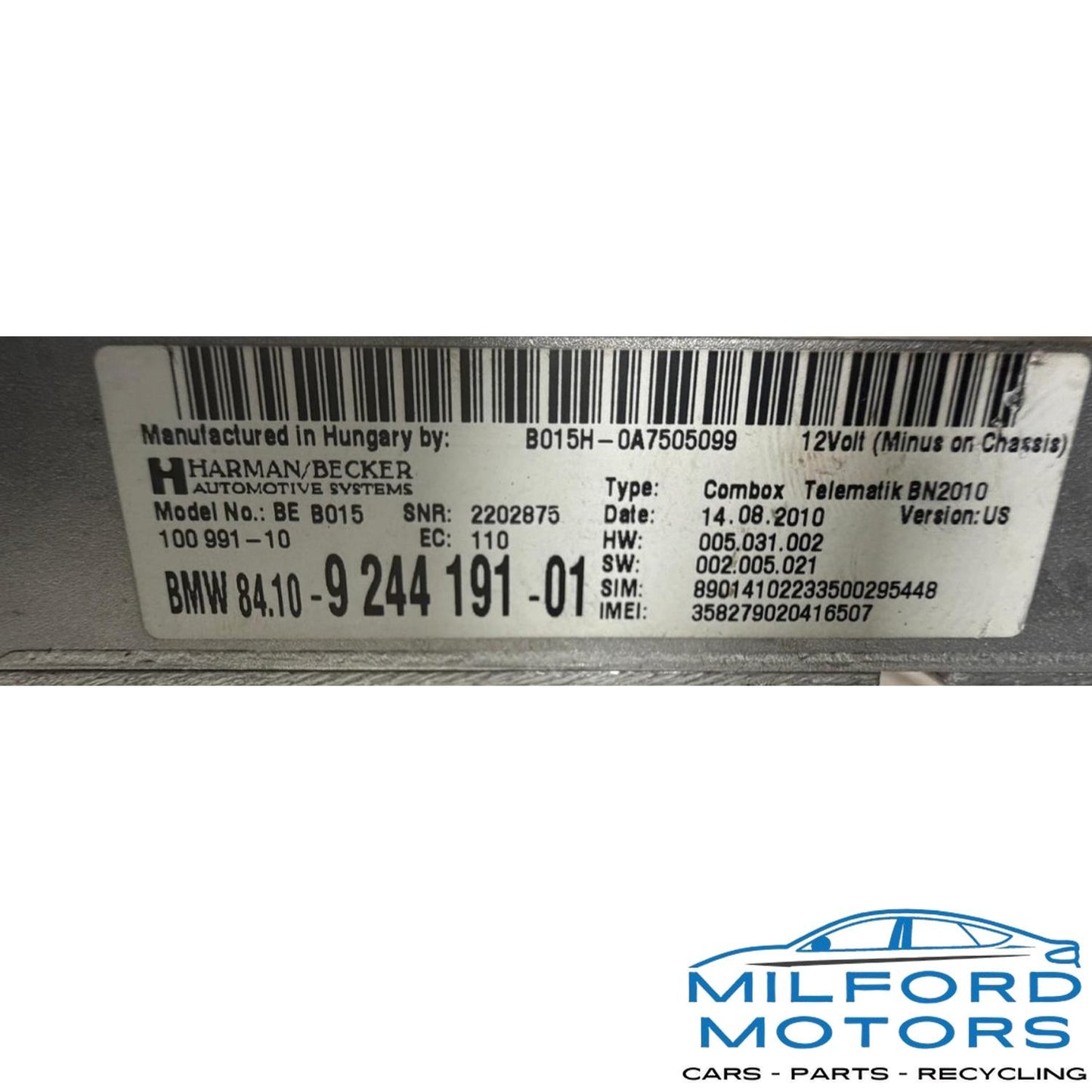 Telematics Communication Control Module Unit Fits 2011 BMW 550i 4.4L 84109244191