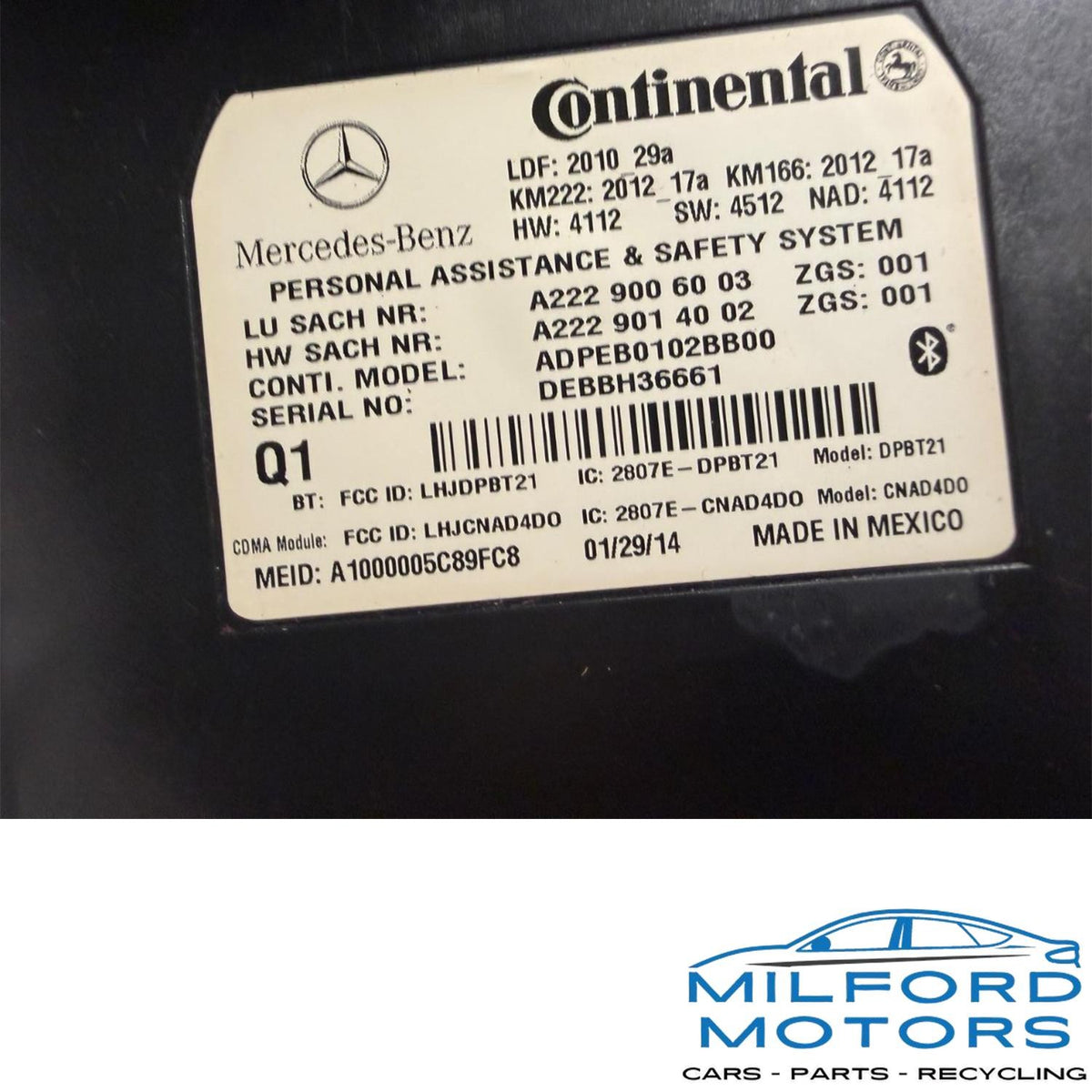 Communication Emergency Module Fits 14-15 Mercedes-Benz CLA250 CLA45 2229006003