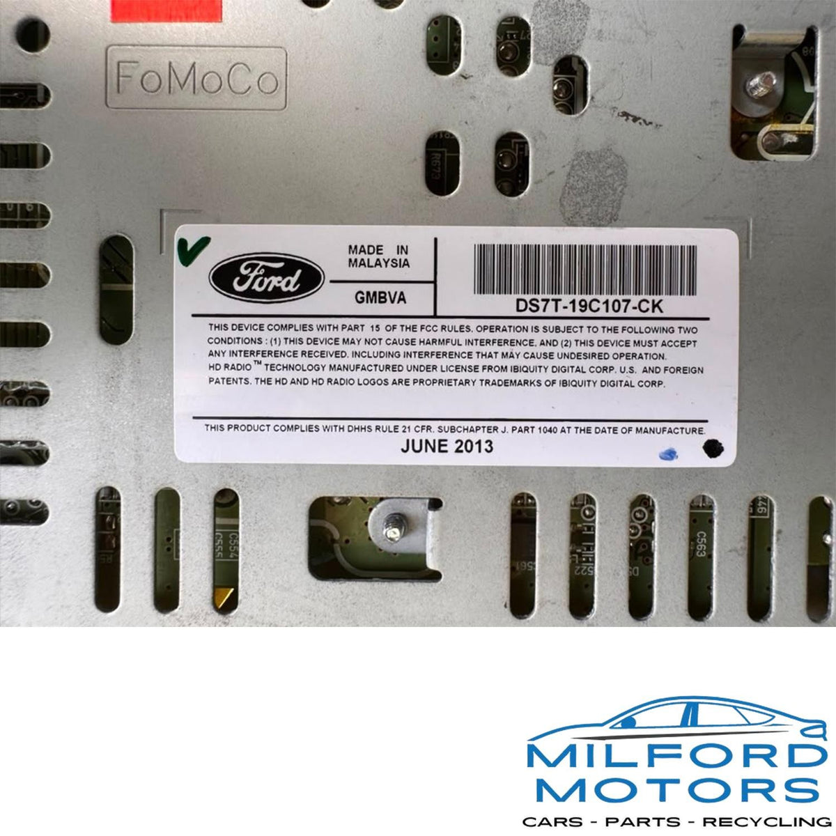 Radio Audio Receiver AM-FM-CD-MP3 Fits 2013-2015 Ford Fusion 2.0L DS7T19C107CK