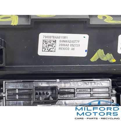 Black Automatic Temperature Control  Fits 2016-2018 Honda Civic Sedan 1.5L