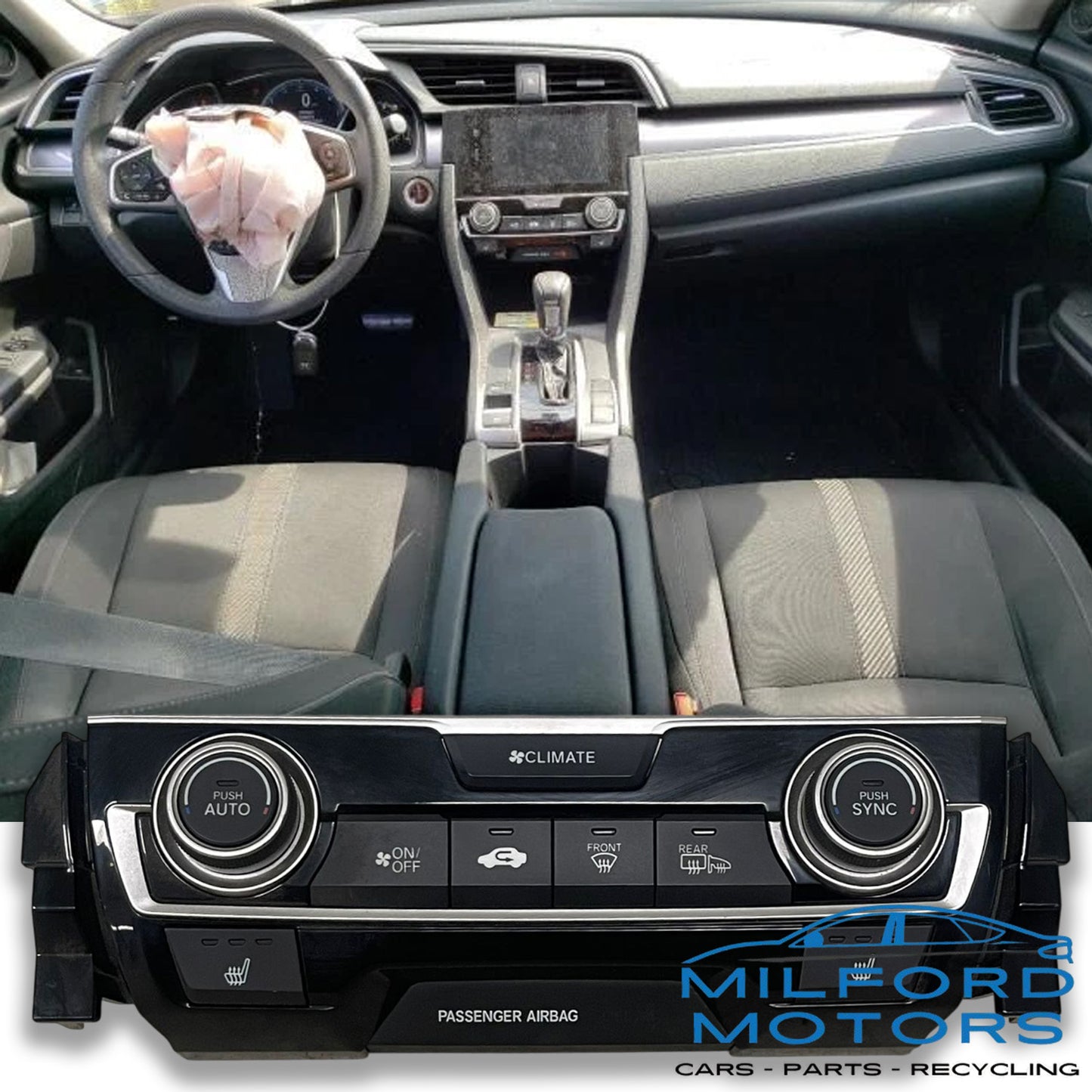 Black Automatic Temperature Control  Fits 2016-2018 Honda Civic Sedan 1.5L