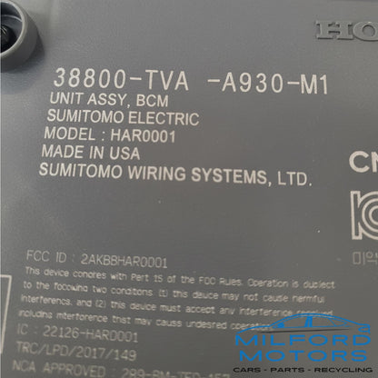 Chassis BCM Body Control Module US Built  Fits 2018-2020 Honda Accord LX 1.5L