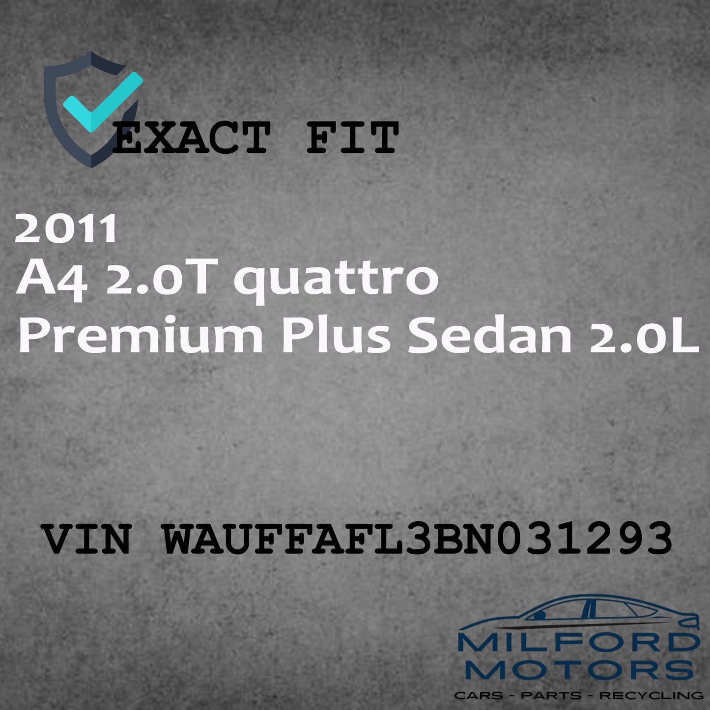 Driver Side Tail Light Lid Mounted Fits 2010-2012 Audi A4 S4 Sedan 2.0L