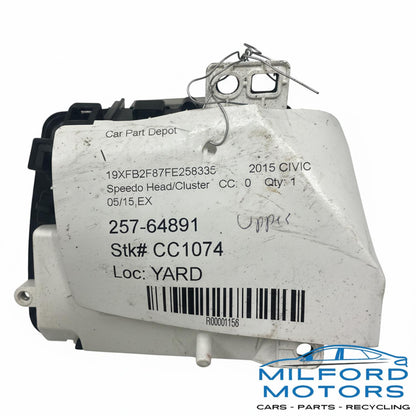 Instrument Upper Speedometer Head/Cluster Fits 2012-2015 Honda Civic Sedan 1.8L