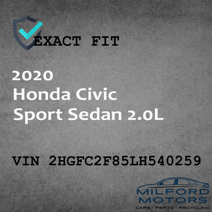 White Passenger Side Mirror Non-heated  Fits 2018-2021 Honda Civic 2.0L