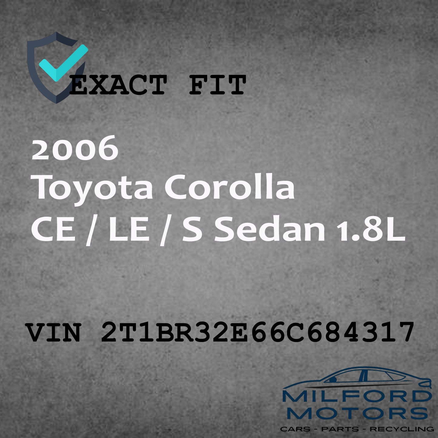 Front Driver Side Wheel AirBag  Fits 2004-2008 Toyota Corolla Matrix Sedan 1.8L