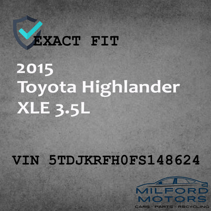 Passenger Side Tail Lamp Quarter Panel Mounted Fits 2014-2016 Highlander 3.5L