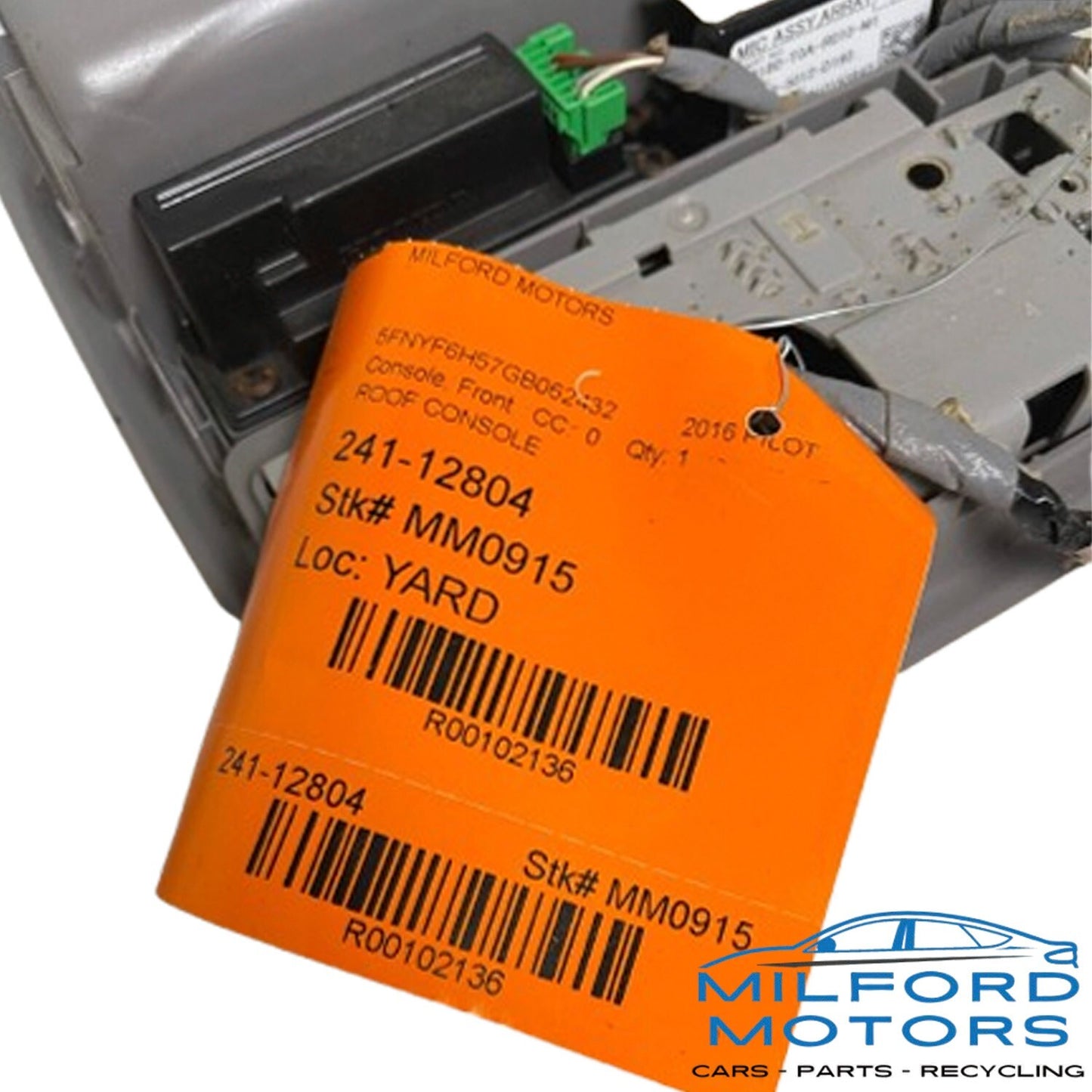 Used Front Roof Console Overhead Fits 2016 Honda Pilot EX-L 3.5L