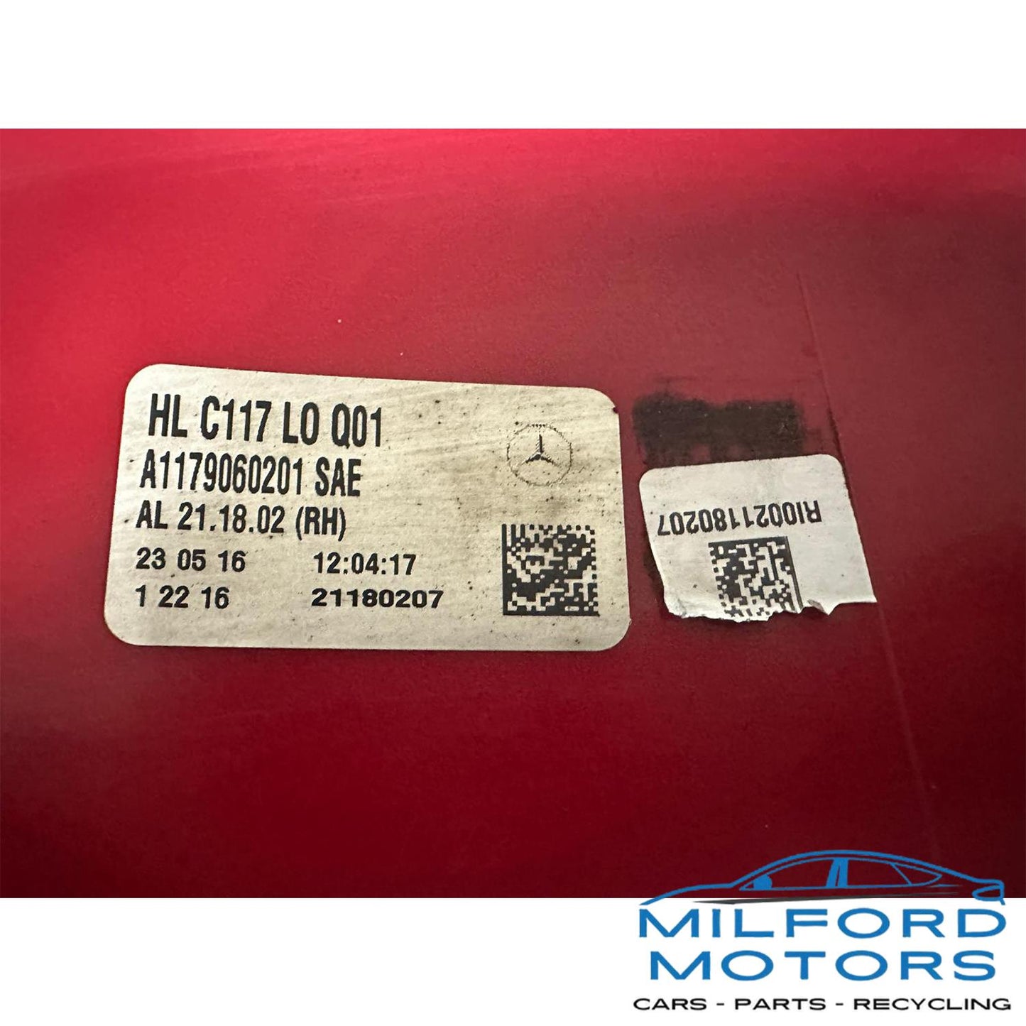 Passenger Side Tail Light  Fits 2014-2019 Mercedez-Benz CLA250 CLA45 Sedan 2.0L